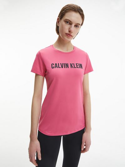 Calvin Klein Ruhák HU931772 | Calvin Klein Slim Logo Gym Női Póló Rózsaszín